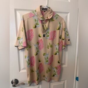 Bad Birdie Beige Polo Mojito Cocktail Print